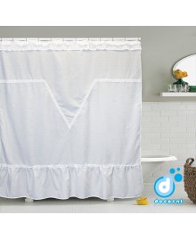 Cortina de baño Neo blanco algodón+poliéster 180x200 cm